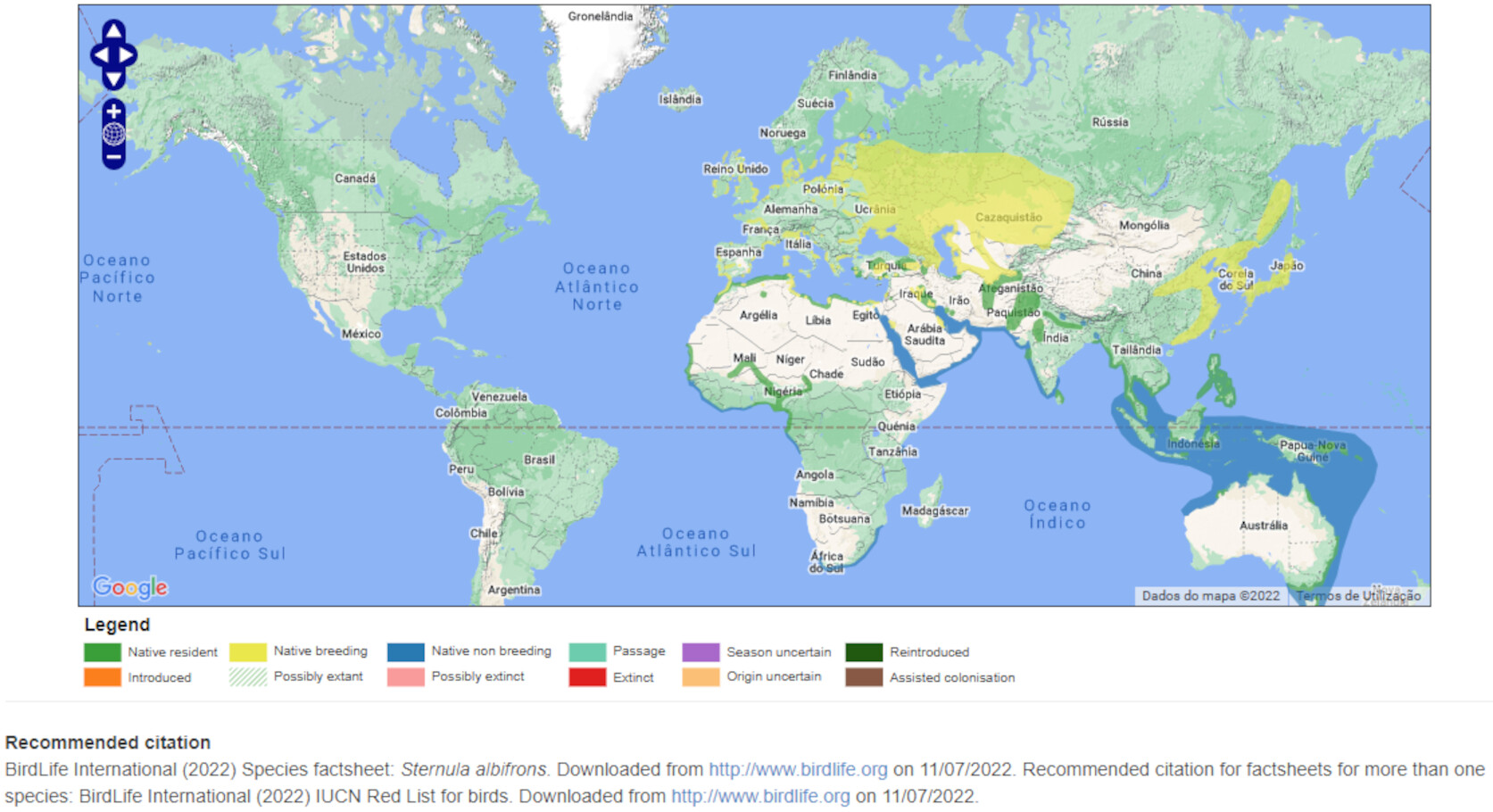 Mapa de Distribuição Mundial
