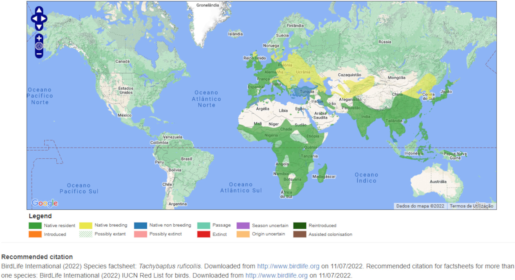 Mapa de Distribuição Mundial