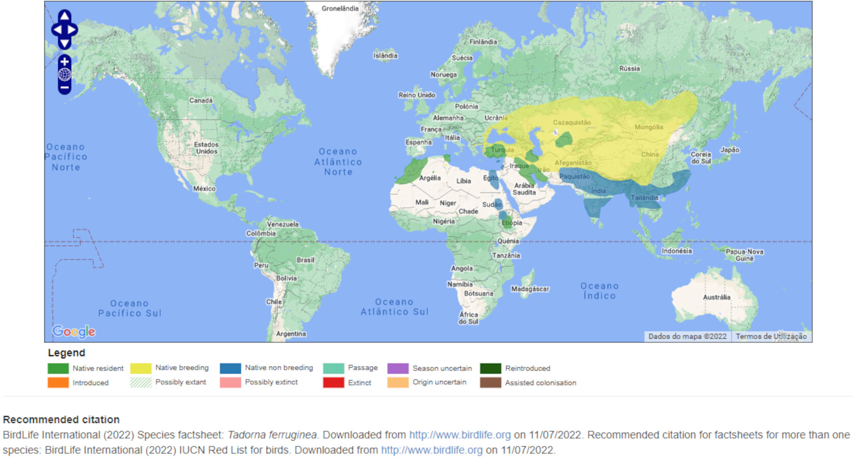 Mapa de Distribuição Mundial