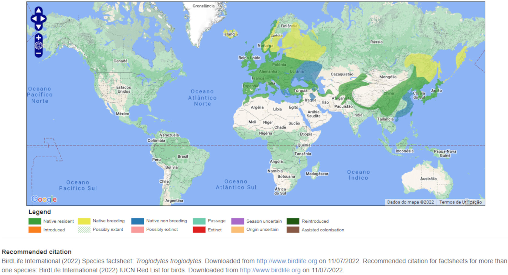 Mapa de Distribuição Mundial
