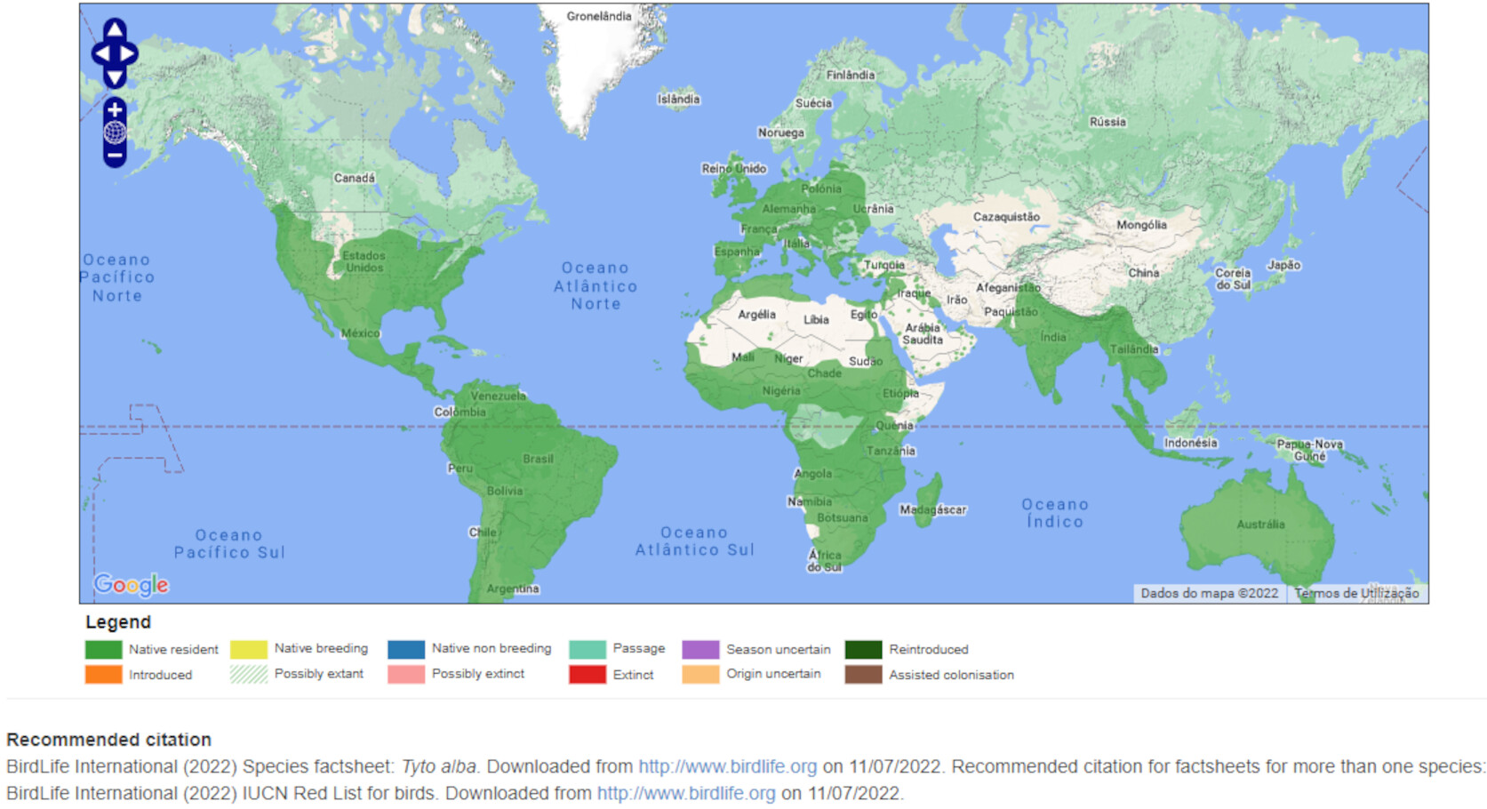 Mapa de Distribuição Mundial